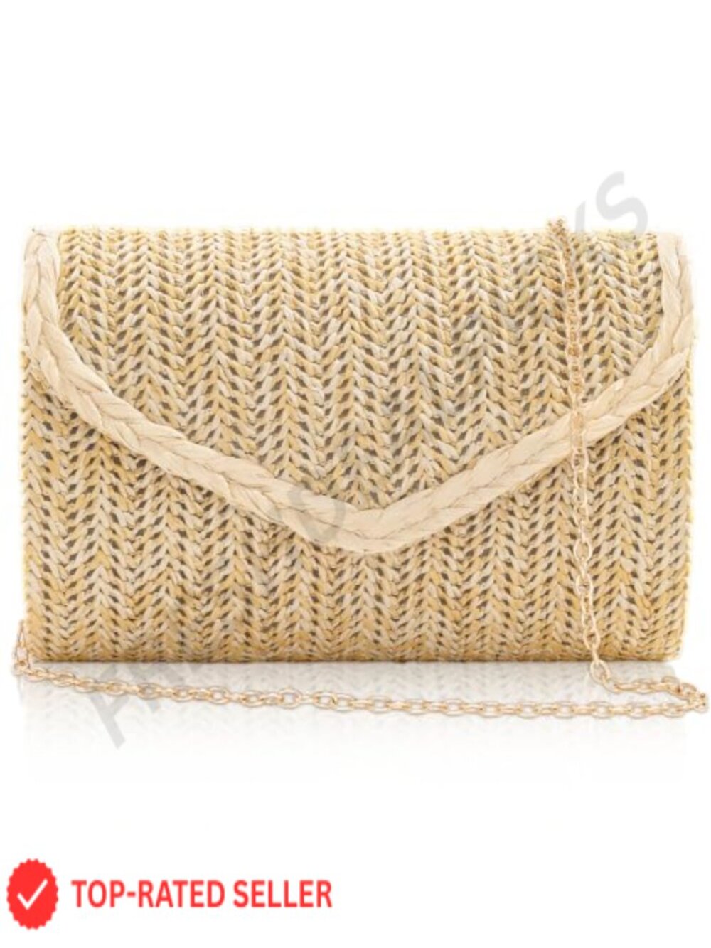 Straw Clutch Purse for Women Envelope Evening Handbag Beach Wedding